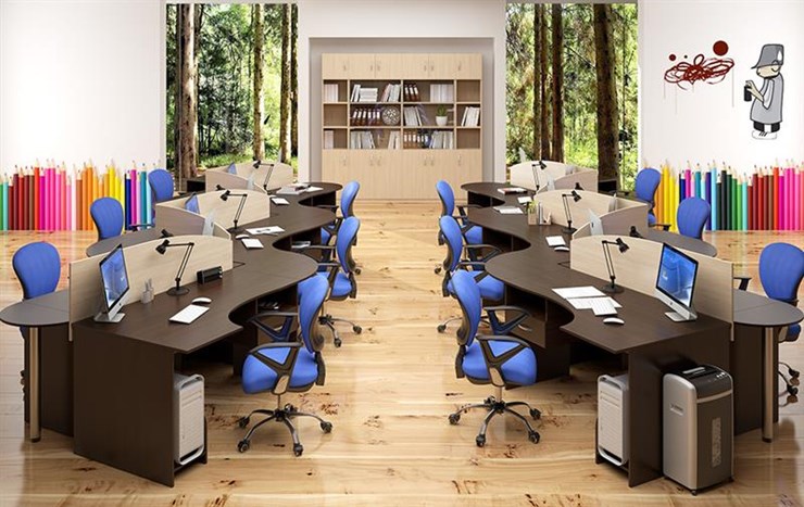 Набор мебели в офис SIMPLE с эргономичными столами и тумбами в Благовещенске - изображение 4